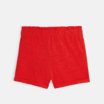 Short en jersey uni rouge fille