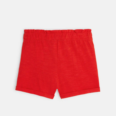 Short en jersey uni rouge fille