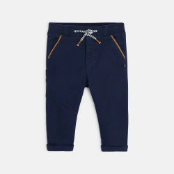 Pantalon worker en twill bleu bébé garçon