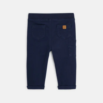 Pantalon worker en twill bleu bébé garçon