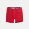 Short en piqué de coton rouge bébé garçon