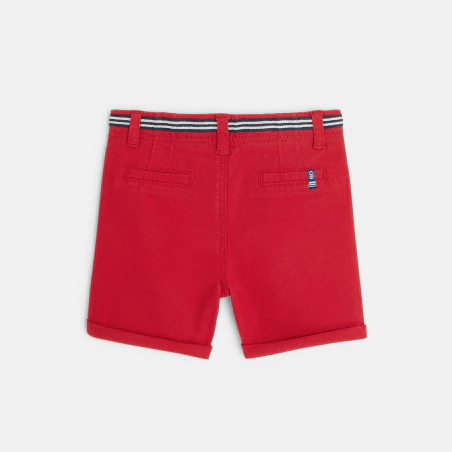 Short en piqué de coton rouge bébé garçon