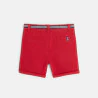 Short en piqué de coton rouge bébé garçon