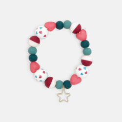 Bracelet de perles vert fille