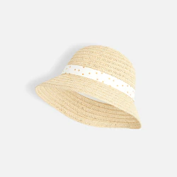 Chapeau cloche fil argenté beige bébé fille