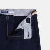 Pantalon chino ceinturé en toile bleu garçon