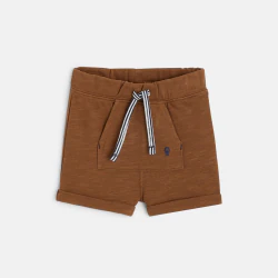 Short molleton marron bébé garçon