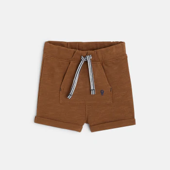 Short molleton marron bébé garçon