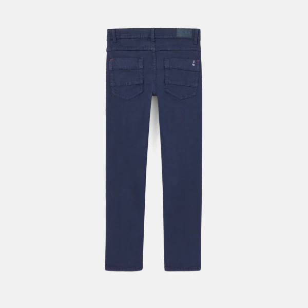 Pantalon slim en toile unie bleu garçon