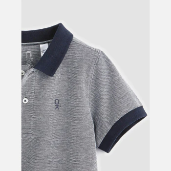 Polo en coton piqué bleu garçon