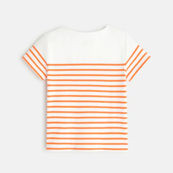 T-shirt marinière orange bébé garçon