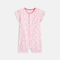 Combi courte fleurie rose bébé fille