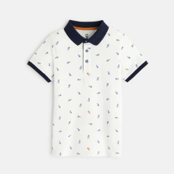 Polo imprimé blanc garçon