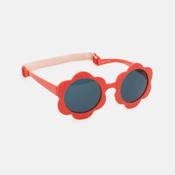 Lunettes de soleil fleurs catégorie 4 rouge bébé fille