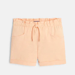 Short en jersey uni orange fille