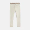 Pantalon chino ceinturé en toile beige garçon