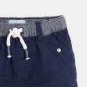 Short en lin et coton bleu bébé garçon