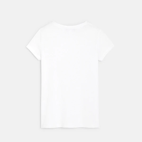 T-shirt manches courtes uni blanc fille