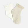 Chaussettes fantaisie à volants (lot de 2) jaunes bébé fille