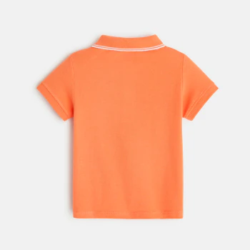 Polo maille piquée uni orange bébé garçon