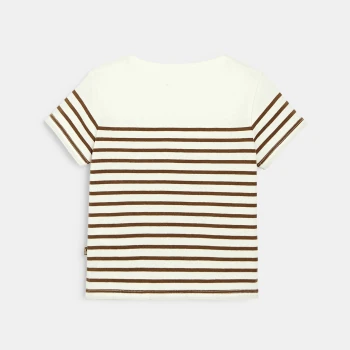 T-shirt marinière marron bébé garçon