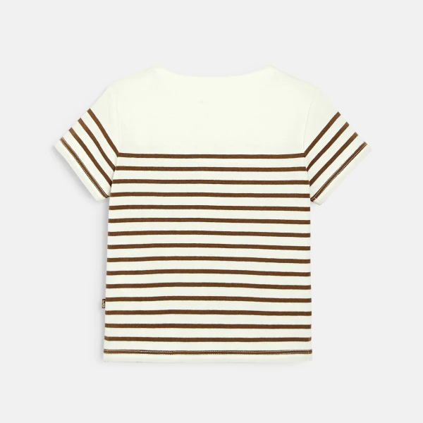 T-shirt marinière marron bébé garçon