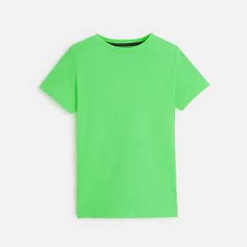 T-shirt basique manches courtes vert garçon