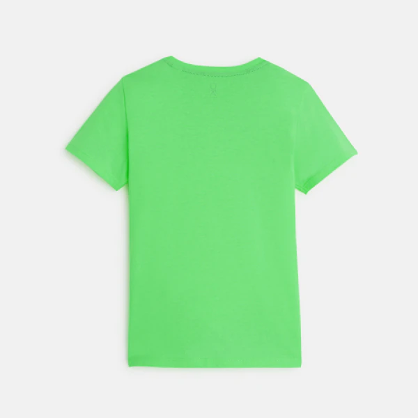 T-shirt basique manches courtes vert garçon