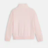 Sweat-shirt uni à col montant rose fille