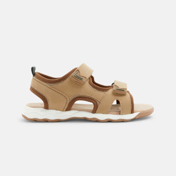 Sandale trek semelle cuir beige garçon