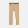 Pantalon chino ceinturé en toile beige garçon