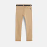 Pantalon chino ceinturé en toile beige garçon