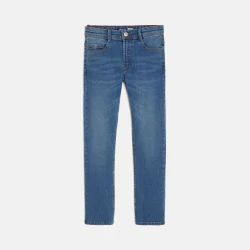 Jean droit hyper stretch bleu garçon