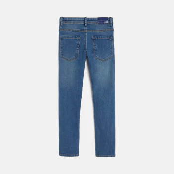 Jean droit hyper stretch bleu garçon