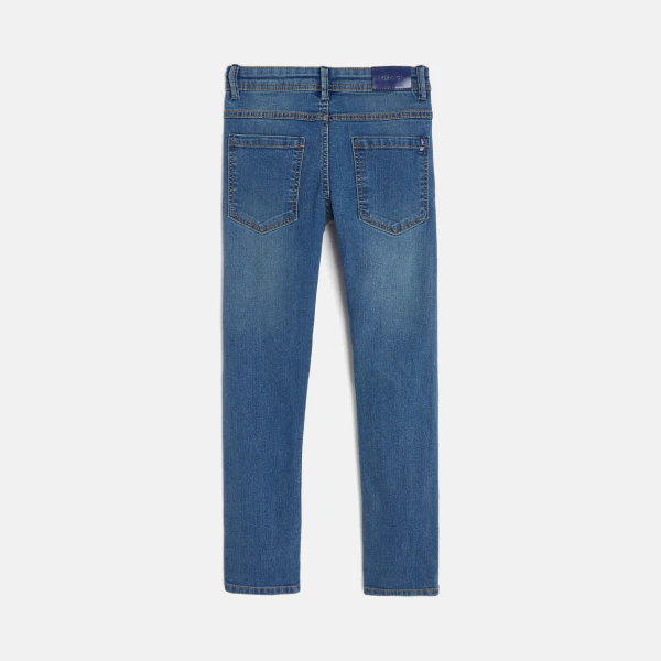 Jean droit hyper stretch bleu garçon