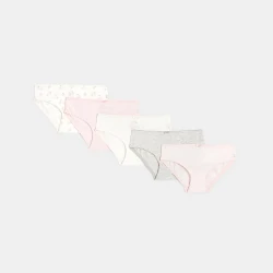 Culottes en coton (lot de 5) rose fille