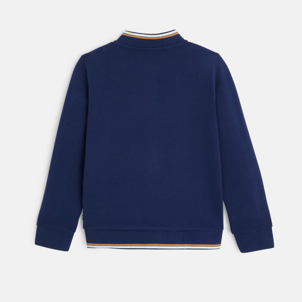 Sweat-shirt zippé façon teddy bleu garçon