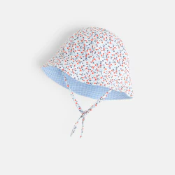 Bob cloche réversible anti UV rouge bébé fille