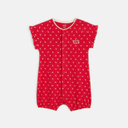 Combishort coton étoiles rouge bébé fille