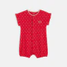 Combishort coton étoiles rouge bébé fille