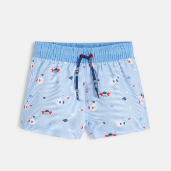 Short de bain anti UV rayé bleu bébé garçon