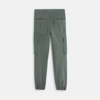 Pantalon cargo en toile vert garçon