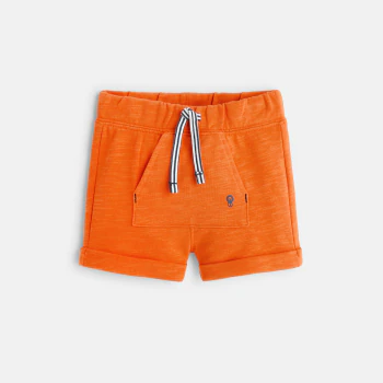 Short en molleton orange bébé garçon