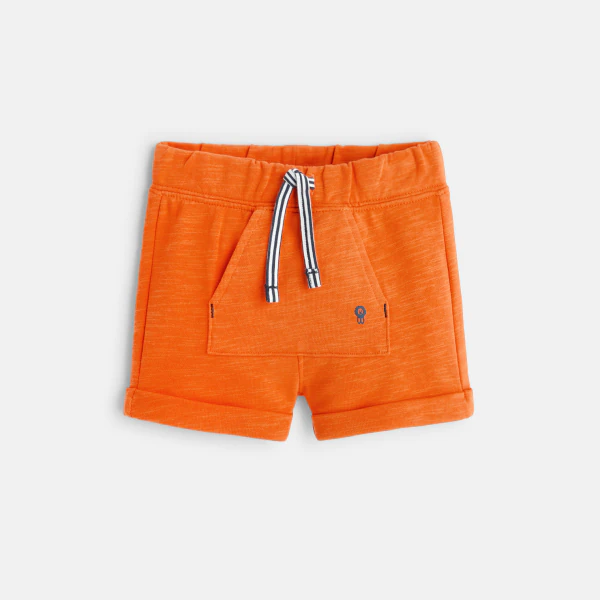 Short en molleton orange bébé garçon