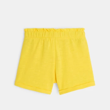 Short en jersey uni jaune fille