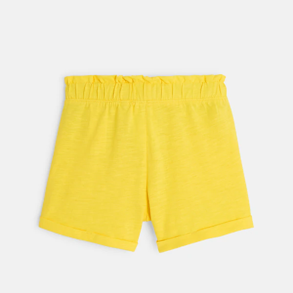 Short en jersey uni jaune fille