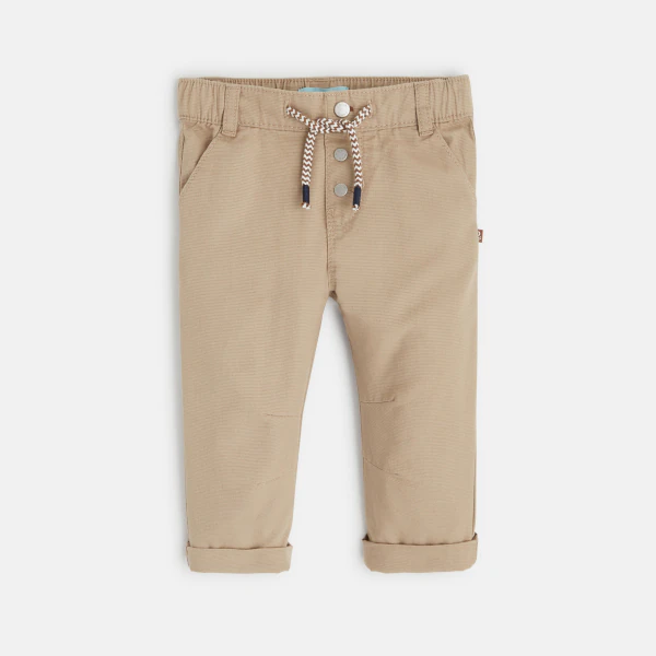 Pantalon regular coton fantaisie beige bébé garçon