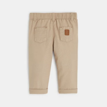 Pantalon regular coton fantaisie beige bébé garçon