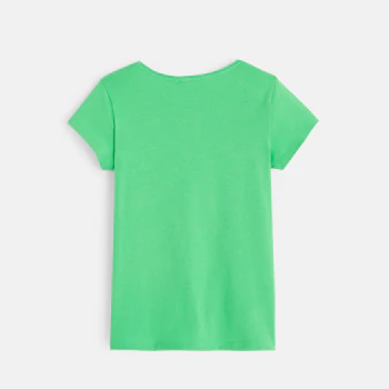 T-shirt manches courtes uni vert fille