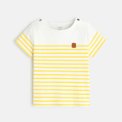 T-shirt marinière jaune bébé garçon